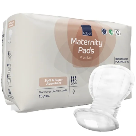 ABENA Maternity Pads Σερβιέτες Λοχείας, Super, Συσκ. 15 τεμ.